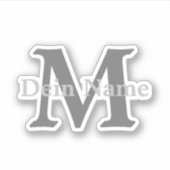 Personalisiertes Monogramm und Name Aufkleber シール (正面)