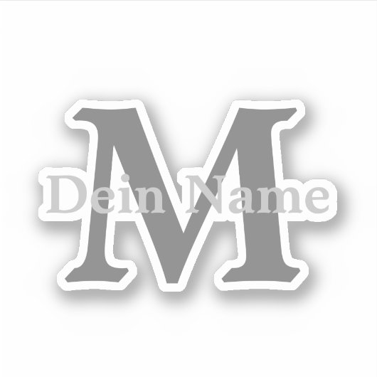 Personalisiertes Monogramm und Name Aufkleber シール (正面)