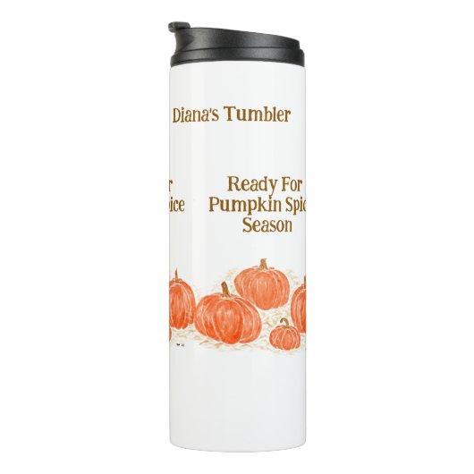 PERSONALIZカボチャのスパイスシーズンウォーターカラーカボチャ タンブラー (回転右)