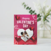 Personaliz Happy Valentine's Photo Balloonハート シーズンカード (スタンド正面)