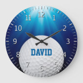 Personalizableのゴルフ|スポーツのギフト ラージ壁時計 (正面)