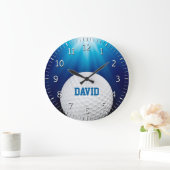 Personalizableのゴルフ|スポーツのギフト ラージ壁時計 (ホーム)