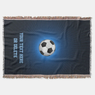 Personalizableのサッカー のフットボールの球 スローブランケット