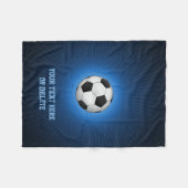 Personalizableのサッカー|のフットボールの球 フリースブランケット (正面(横))