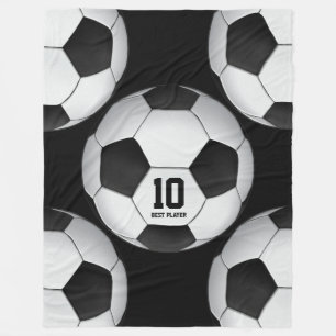 Personalizableのサッカー のフットボールの球 フリースブランケット