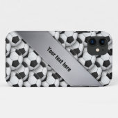 PersonalizableのフットボールのサッカーのiPhone 5の場合 Case-Mate iPhoneケース (裏面(横))