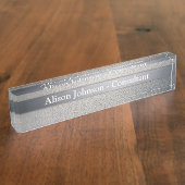 Personalizableの写実的なクロム机の名札 デスクネームプレート (側面)
