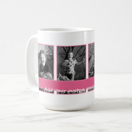 Personalizableの写真のマグのピンクの旗 コーヒーマグカップ (正面左)