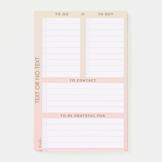 Personalizableの多数のしなければならないことのリストのパッド ポストイット (正面)