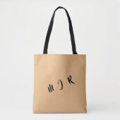 Personalizableの3イニシャルのトートBag=Tan/Black トートバッグ (正面)