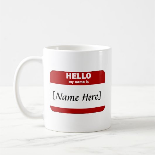 Personalizableはこんにちは私の名前あります… (赤) コーヒーマグカップ (左)