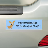 Personalizableタンのチワワの青 バンパーステッカー (車上)