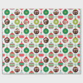 Personalizableフォトオーナメント:カスタムクリスマス ラッピングペーパー (フラット)