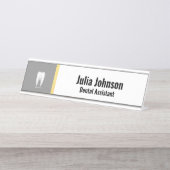 Personalizable歯科医のOfficeロゴ名プレート デスクネームプレート (正面)