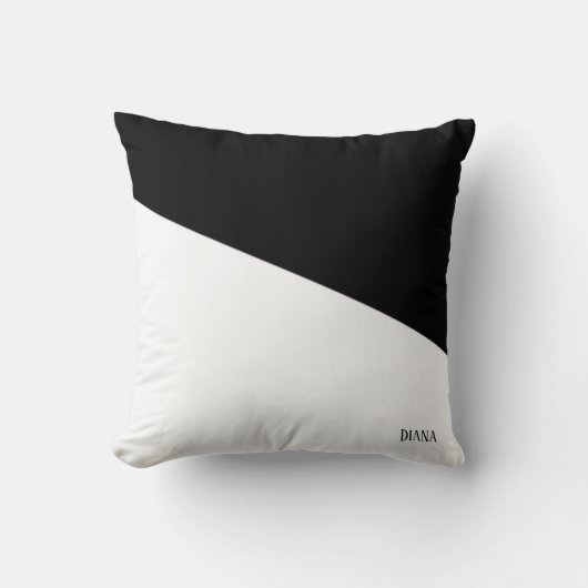 Personalizable白黒抽象芸術対角線 クッション (正面)