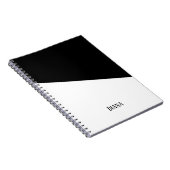Personalizable白黒抽象芸術対角線 ノートブック (右側)