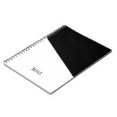 Personalizable白黒抽象芸術対角線 ノートブック (左側)