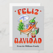 Personalizable おもしろい Feliz Navidad Christmas Chili シーズンカード (正面/裏面)