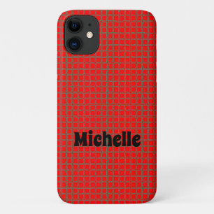 Personalizable – ホットレッドカッコいいパターユニークン iPhone 11 ケース