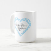 Personalizable Baby Shower White水玉模様on Blue コーヒーマグカップ (正面左)