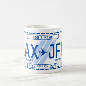 Personalizable Boarding Pass Mug for Travel Fans コーヒーマグカップ (中央)