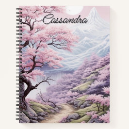 Personalizable Cherry Blossom Landscape ノートブック
