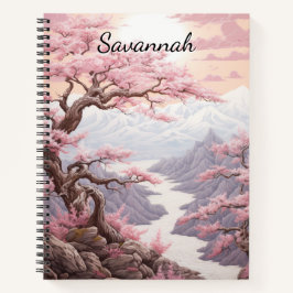 Personalizable Cherry Blossom Waterfall ノートブック