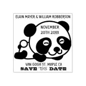 Personalizable Cute Panda日付の保存 ラバースタンプ (インプリント)