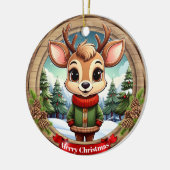 Personalizable cute reindeer character Art 🦌🎄 セラミックオーナメント (左)