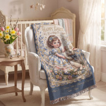 Personalizable  Easter Bunny Baby Blanket
