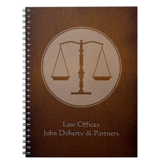 Personalizable Lawyer Notebook - はかりで測 of Justice ノートブック (正面)