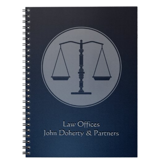 Personalizable Lawyer Notebook - はかりで測 of Justice ノートブック (正面)