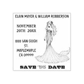 Personalizable Lovely Mermaid Save the Date  ラバースタンプ (インプリント)