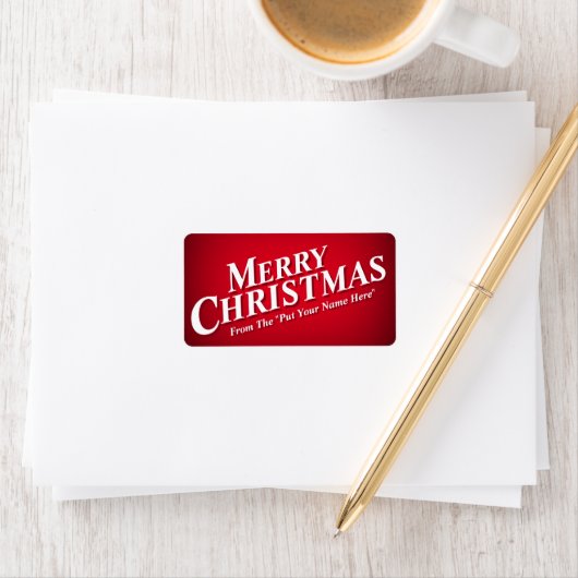 Personalizable Meerry Christmas Sticky Labels ラベル (インサイチュ)