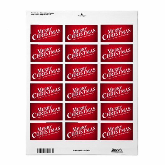 Personalizable Meerry Christmas Sticky Labels ラベル (フルシート)