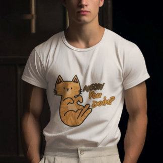 Personalizable Meow You Doin? Tシャツ
