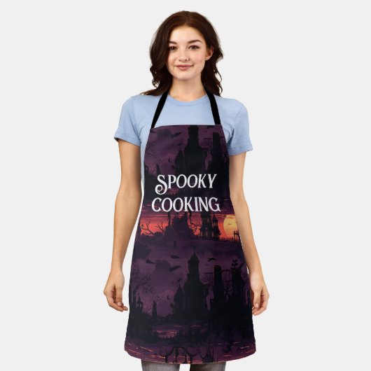  Personalizable para Cocina Espeluznante Halloween エプロン (着用した状態)