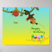 Personalizable Poster -よくはしゃぐ Monkey ポスター (正面)