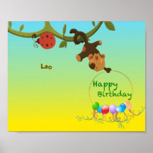 Personalizable Poster -よくはしゃぐ Monkey