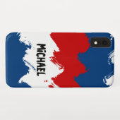 Personalizable Red、White、およびBlueのカッコいいストライプ Case-Mate iPhoneケース (裏面(横))