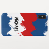 Personalizable Red、White、およびBlueのカッコいいストライプ Case-Mate iPhoneケース (裏面(横))