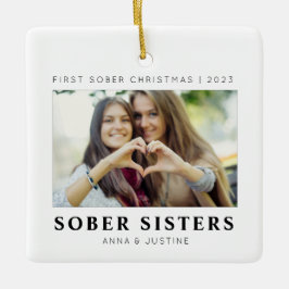 Personalizable Sober Sisters 最高の Friendsクリスマス セラミックオーナメント