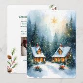 Personalizable Vintage Flat Holiday Card シーズンカード (正面/裏面)