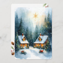 Personalizable Vintage  Flat Holiday Card 