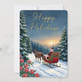 Personalizable Vintage  Flat Holiday Card  シーズンカード
