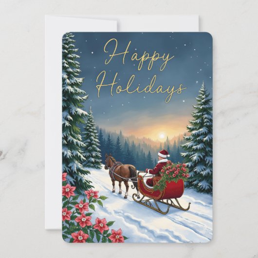 Personalizable Vintage  Flat Holiday Card  シーズンカード (正面)