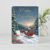 Personalizable Vintage  Flat Holiday Card  シーズンカード (スタンド正面)