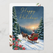 Personalizable Vintage  Flat Holiday Card  シーズンカード (正面/裏面)
