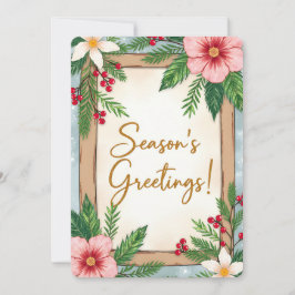 Personalizable Vintage  Flat Holiday Card  シーズンカード