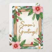 Personalizable Vintage  Flat Holiday Card  シーズンカード (正面/裏面)